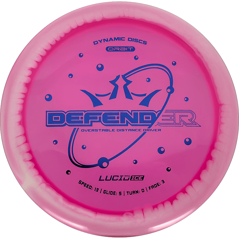 Dynamic Discs Defender Dynamic Discs Defender - Lucid Ice Orbit / 173g - Pink (Blue) - Skyline Disc Golf