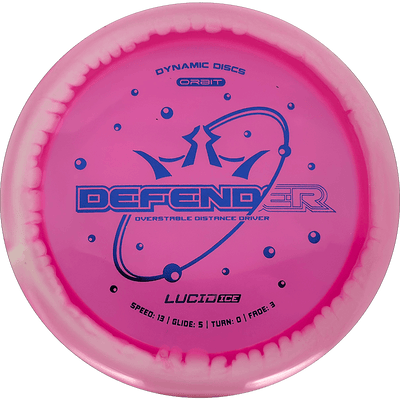 Dynamic Discs Defender Dynamic Discs Defender - Lucid Ice Orbit / 174g - Pink (Blue) - Skyline Disc Golf