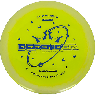 Dynamic Discs Defender Dynamic Discs Defender - Lucid Ice Orbit / 174g - Yellow (Blue) - Skyline Disc Golf