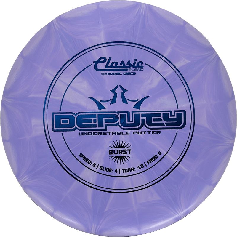 174g - Lavender Burst (Blue Foil) Classic Blend Burst Dynamic Discs Deputy - Skyline Disc Golf