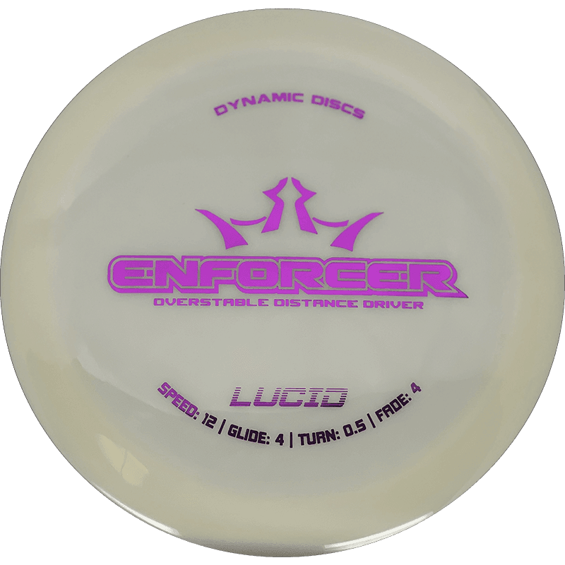174g - Pearl (Magenta Foil) Lucid Dynamic Discs Enforcer - Skyline Disc Golf