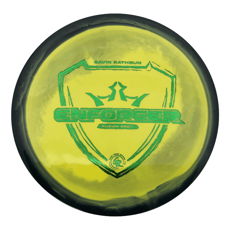 Dynamic Discs Enforcer Dynamic Discs Enforcer - Fuzion Orbit - Gavin Rathbun Team Series / 175g - Yellow w/ Black Rim (Green) - Skyline Disc Golf