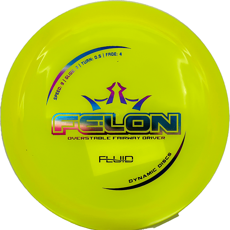173g - Yellow (Morning Sunrise Foil) Fluid Dynamic Discs Felon - Skyline Disc Golf