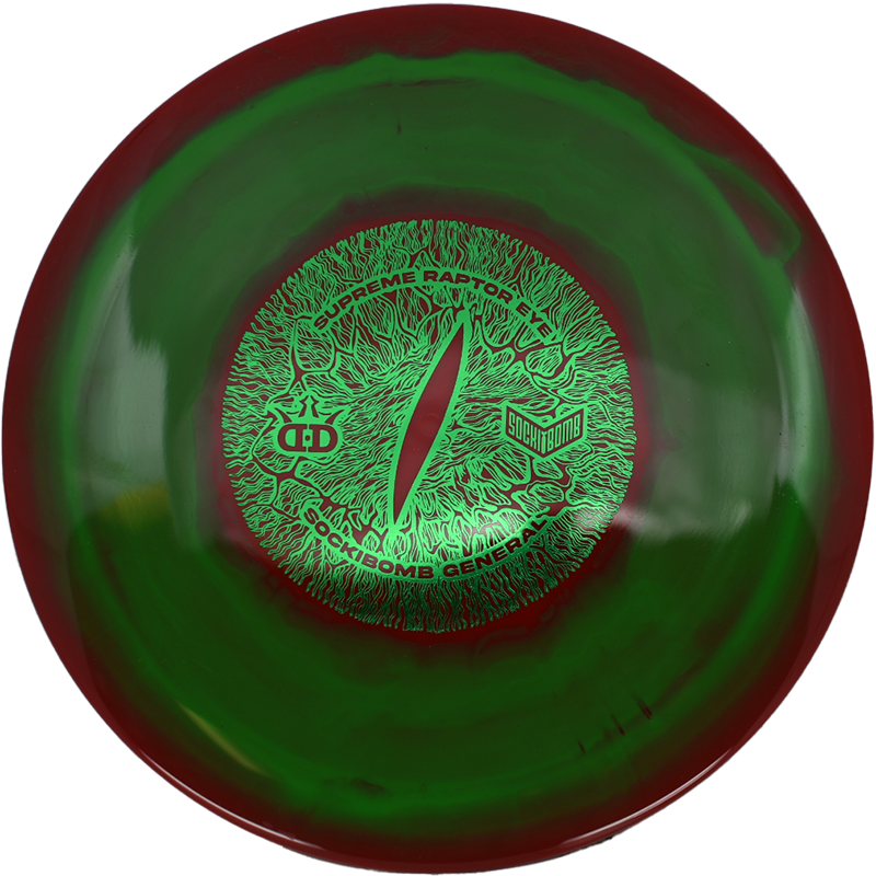 Dynamic Discs General Dynamic Discs General - Supreme Raptor Eye / 175g - Green w/ Red Rim (Green Foil) *017* - Skyline Disc Golf