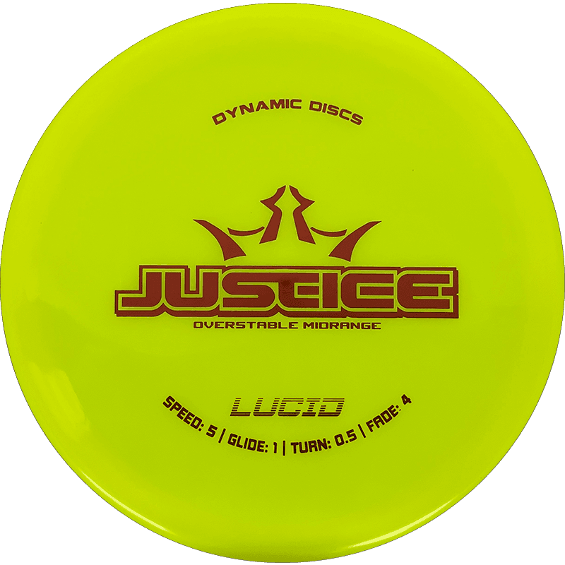 172g - Yellow (Red) Lucid Dynamic Discs Justice - Skyline Disc Golf