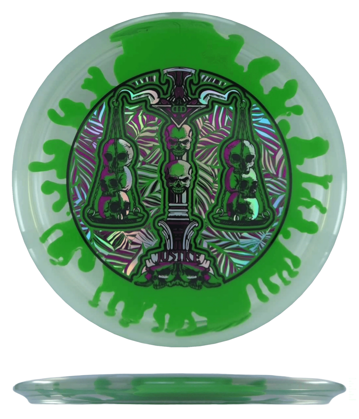 Dynamic Discs Justice - Lucid-Ice SplaDDer / 173g - Blue (Orange/Magenta/Black) - Skyline Disc Golf