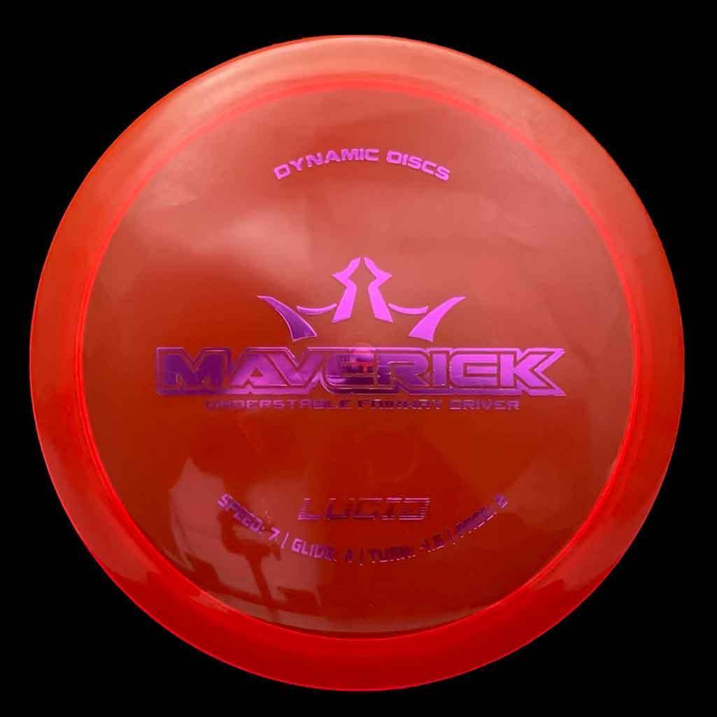 172g - Red (Purple Foil) Lucid Dynamic Discs Maverick - Skyline Disc Golf