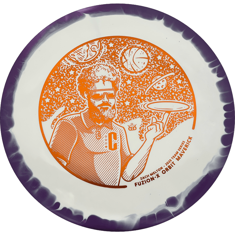 Dynamic Discs Maverick Dynamic Discs Maverick - Fuzion-X Orbit - Zach Melton Team Series / 175g - White w/ Lavender Rim (Orange Foil) - Skyline Disc Golf