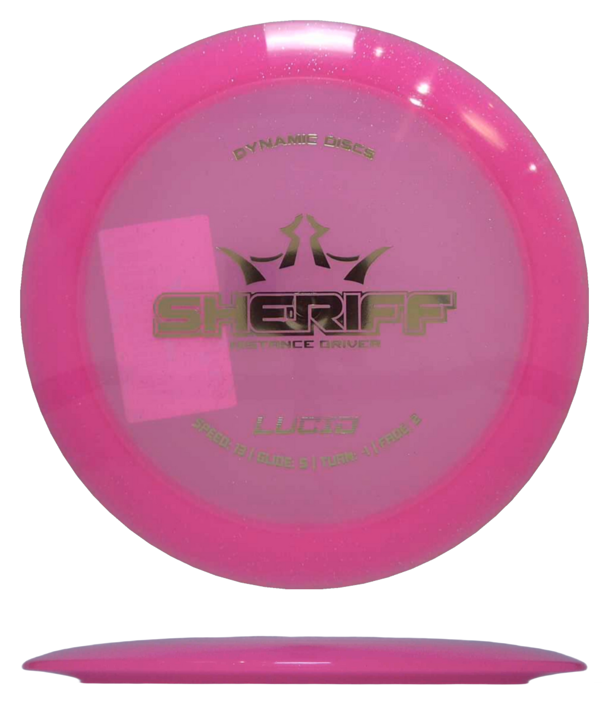 Dynamic Discs Sheriff - Lucid / 173g - Hot Pink Glitter (Gold Foil) - Skyline Disc Golf