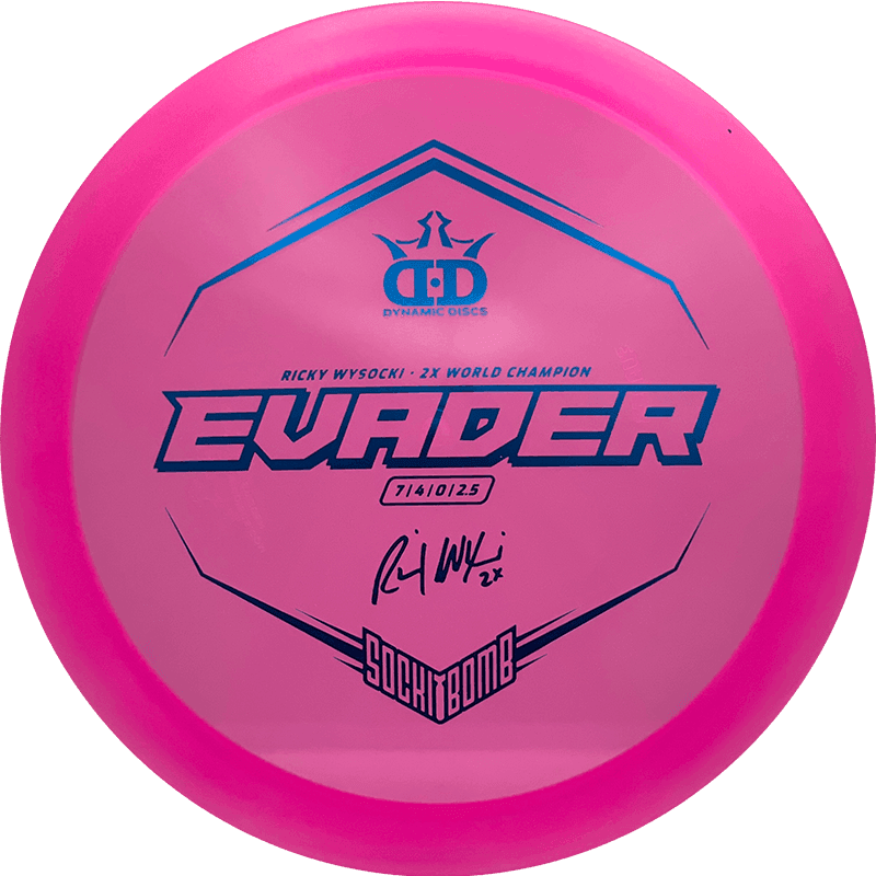 Dynamic Discs Sockibomb Evader Dynamic Discs Sockibomb Evader - Lucid / 176g - Pink (Blue Foil) - Skyline Disc Golf