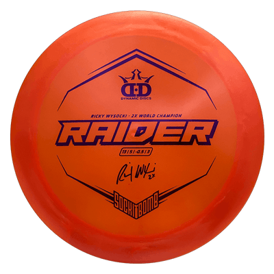 Dynamic Discs Sockibomb Raider Dynamic Discs Sockibomb Raider - Lucid Ice Glimmer / 175g - Orange (Purple Foil) - Skyline Disc Golf