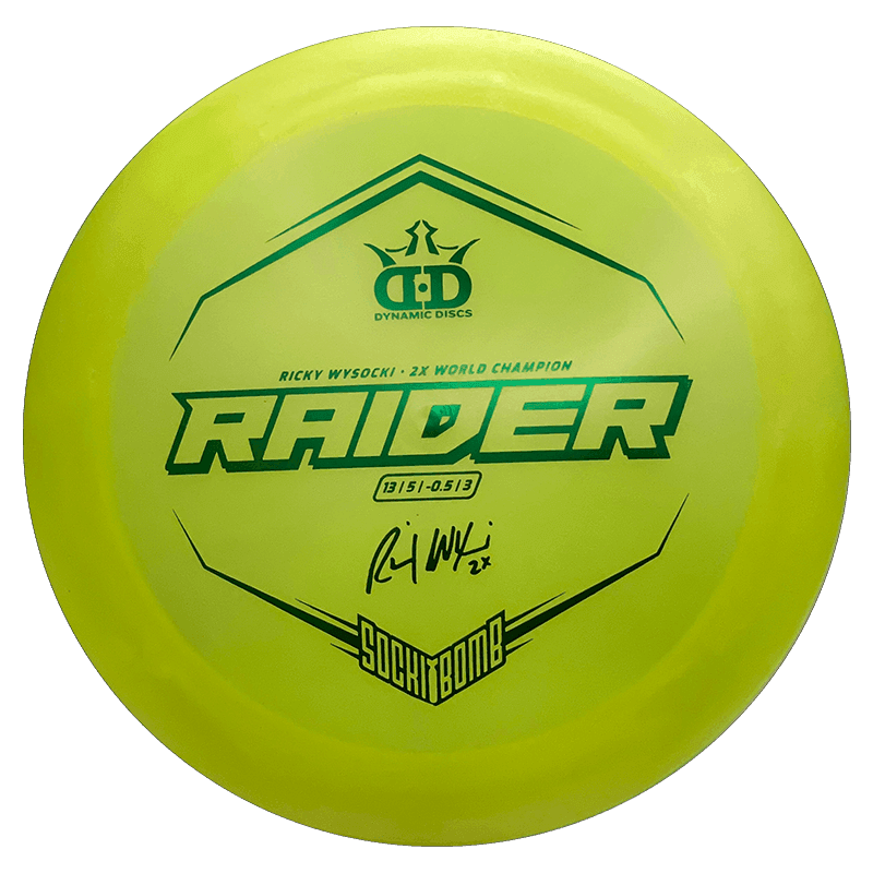 Dynamic Discs Sockibomb Raider Dynamic Discs Sockibomb Raider - Lucid Ice Glimmer / 176g - Yellow (Green Foil) - Skyline Disc Golf