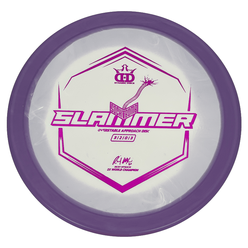 Dynamic Discs Sockibomb Slammer Dynamic Discs Sockibomb Slammer - Classic Supreme Orbit / 175g - Lavender (Magenta Foil - Ignite Stamp v1) *1052* - Skyline Disc Golf