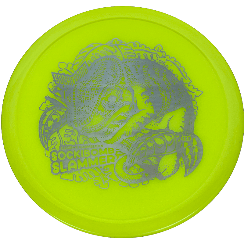 Dynamic Discs Sockibomb Slammer Dynamic Discs Sockibomb Slammer - Lucid-X Chameleon / 175g - Yellow (Pewter) - Skyline Disc Golf