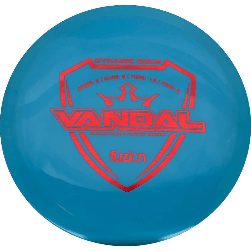 173g - Light Blue (Red Foil) Fuzion Dynamic Discs Vandal - Skyline Disc Golf