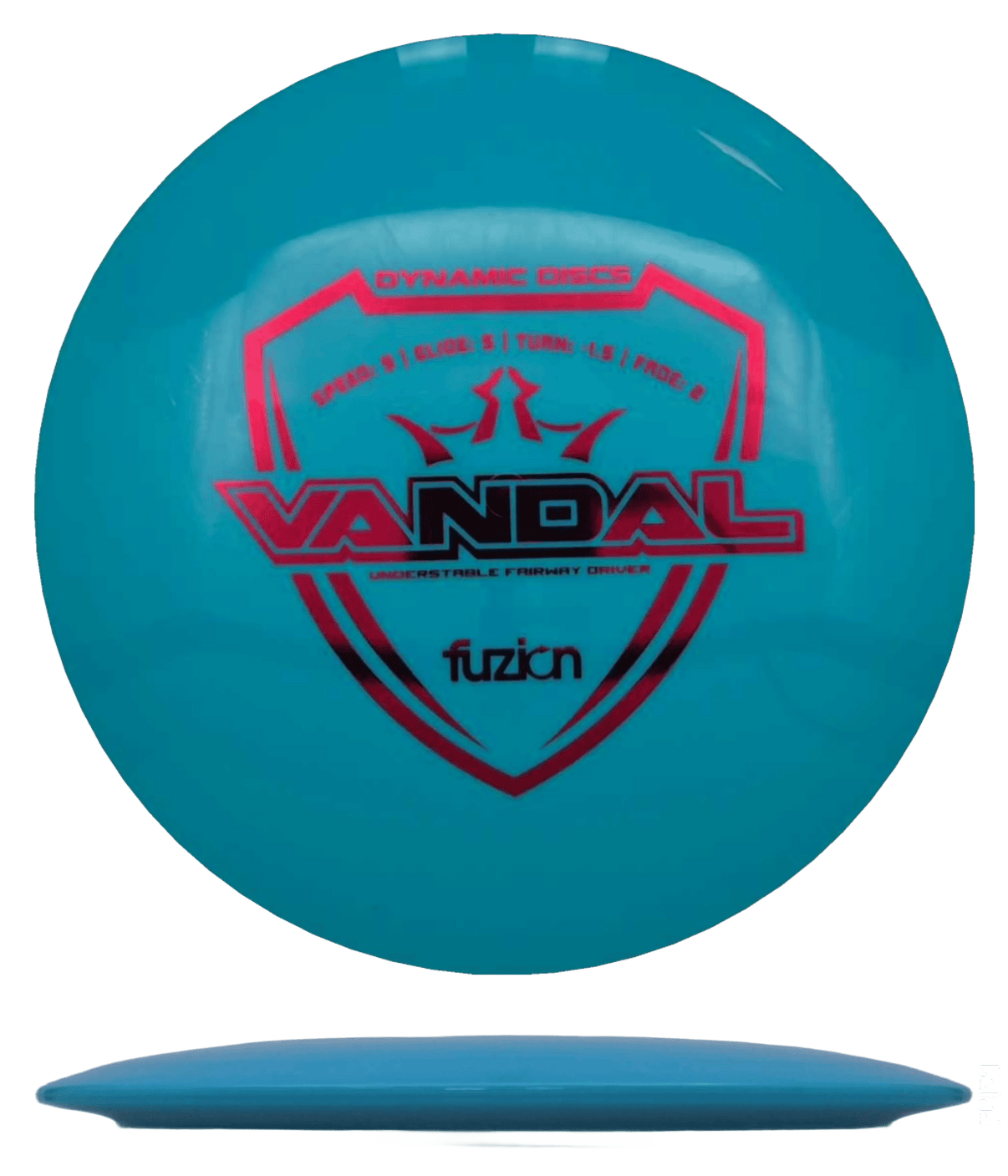174g - Sky Blue (Red Foil) Fuzion Dynamic Discs Vandal - Skyline Disc Golf