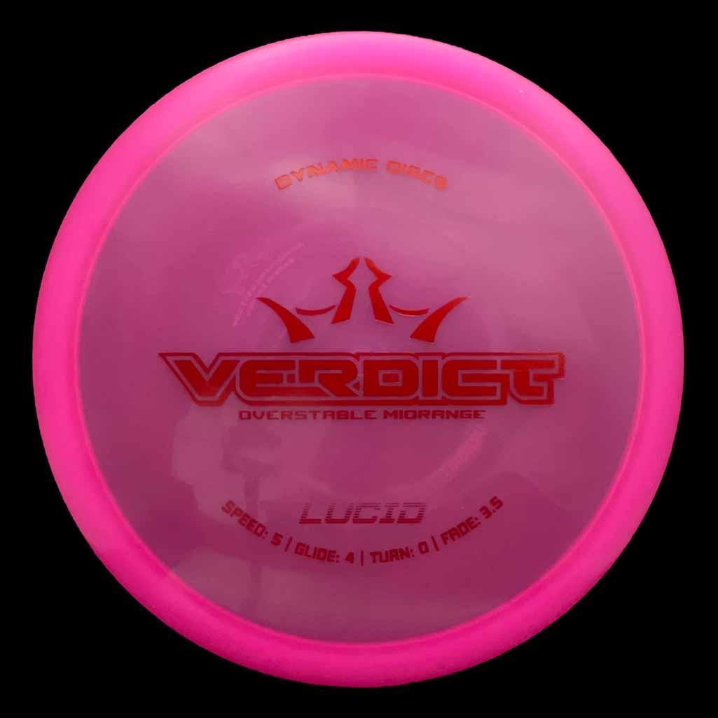 176g - Pink (Red) Lucid Dynamic Discs Verdict - Skyline Disc Golf