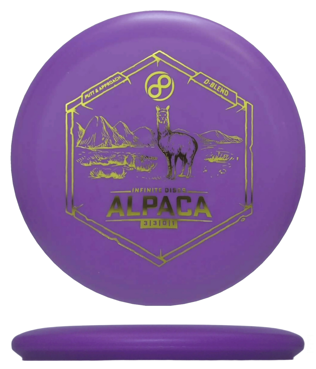 Infinite Discs Alpaca - D-Blend / 170g - Lavender (Gold) - Skyline Disc Golf