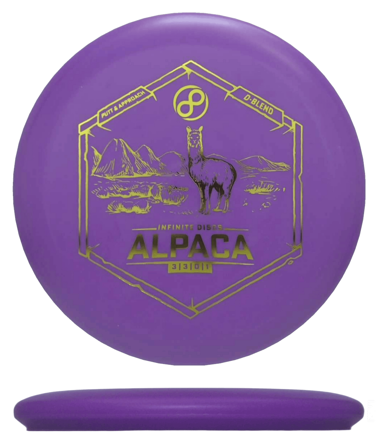 170g - Lavender (Gold) D - Blend Infinite Discs Alpaca - Skyline Disc Golf