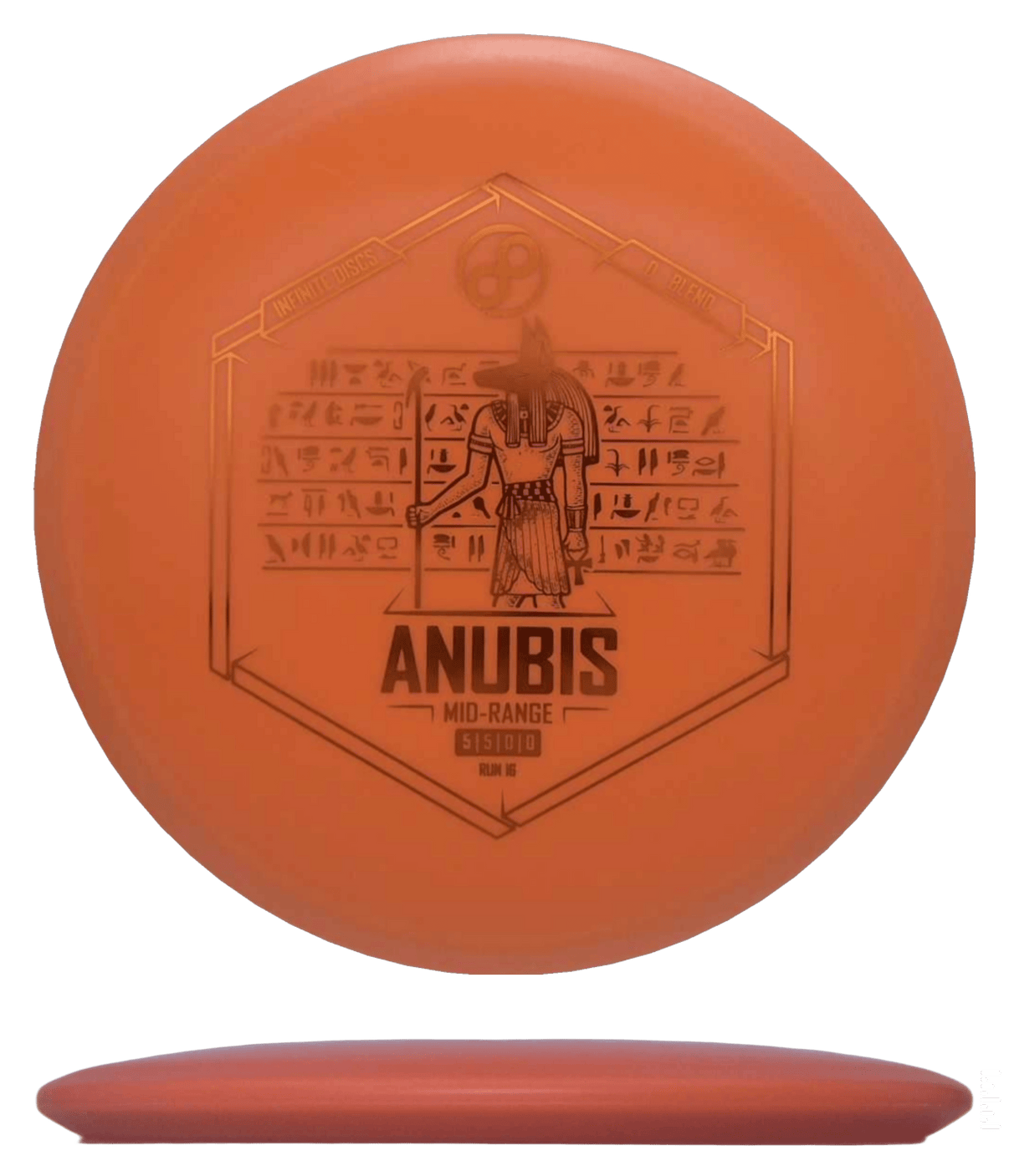 180g - Orange (Orange Foil) D - Blend Infinite Discs Anubis - Skyline Disc Golf