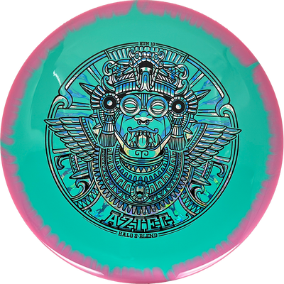 Infinite Discs Aztec Infinite Discs Aztec - Halo S-Blend / 173g - Teal w/ Pink Rim (Blue/Chrome) - Skyline Disc Golf