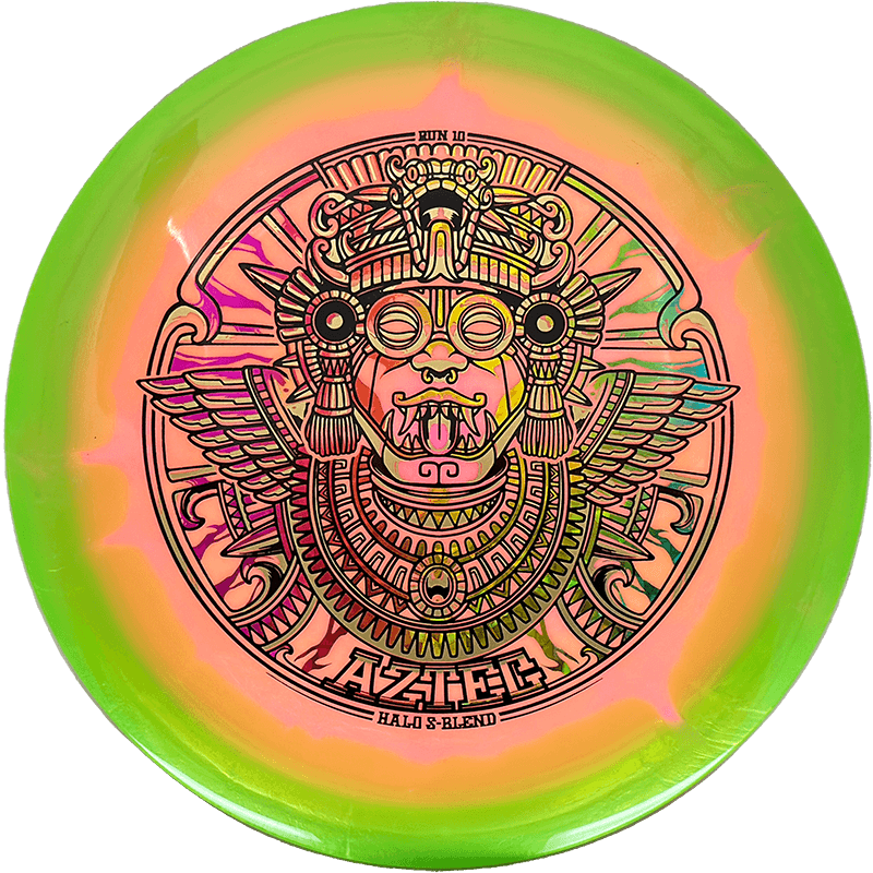 Infinite Discs Aztec Infinite Discs Aztec - Halo S-Blend / 173g - Peach w/ Lime Rim (Rainbow) - Skyline Disc Golf