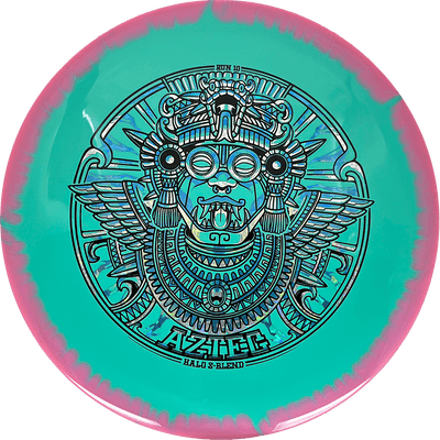 Infinite Discs Aztec Infinite Discs Aztec - Halo S-Blend / 173g - Teal w/ Pink Rim (Blue/Chrome) - Skyline Disc Golf