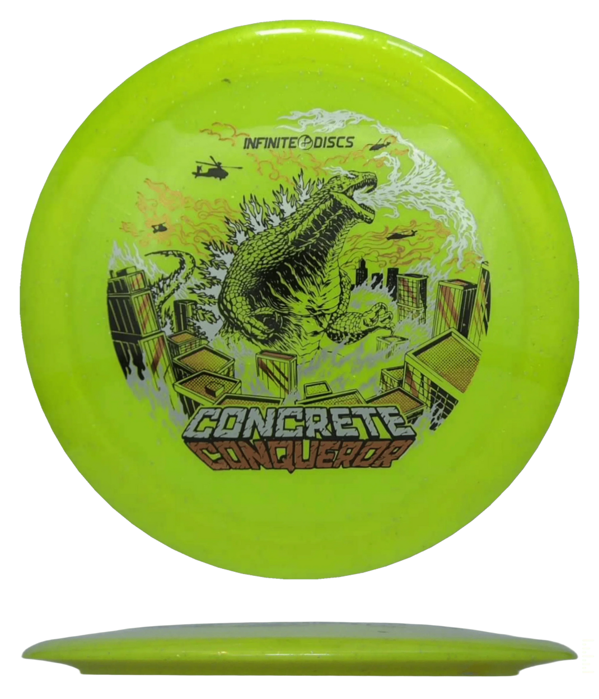 Infinite Discs Conqueror - Concrete / 173-75g - Yellow (Silver/Oil/Black) - Skyline Disc Golf