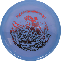 Infinite Discs Conqueror - Swirly S-Blend / 173-75g - Light Blue/Lavender Swirl (Red Foil) - Skyline Disc Golf