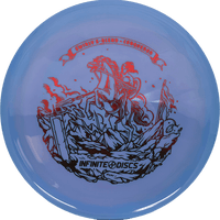 173 - 75g - Light Blue/Lavender Swirl (Red Foil) Swirly S - Blend Infinite Discs Conqueror - Skyline Disc Golf