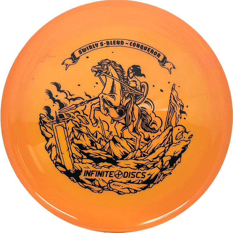 Infinite Discs Conqueror Infinite Discs Conqueror - Swirly S-Blend / 173-75g - Bright Pumpkin Orange (Black) - Skyline Disc Golf