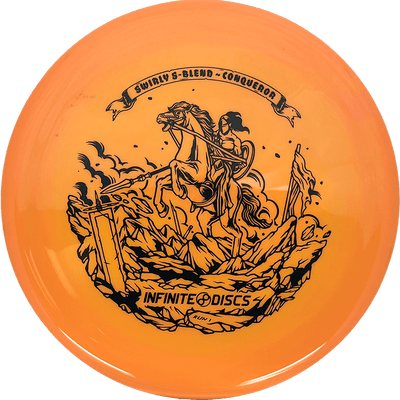 Infinite Discs Conqueror Infinite Discs Conqueror - Swirly S-Blend / 173-75g - Bright Pumpkin Orange (Black) - Skyline Disc Golf