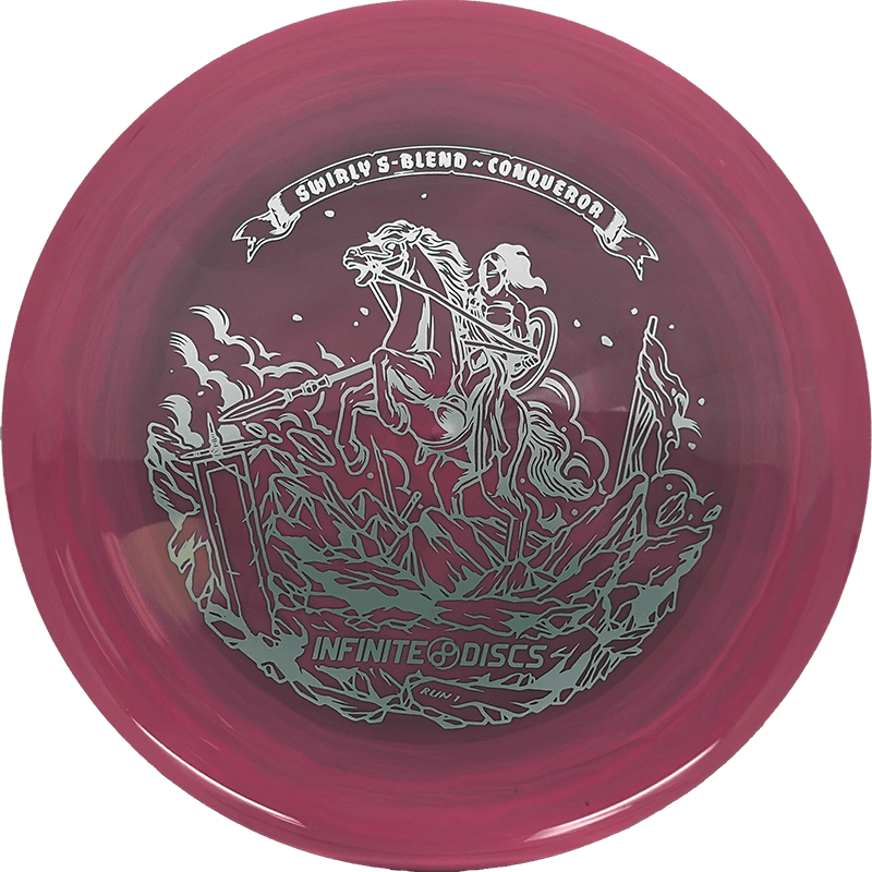 Infinite Discs Conqueror Infinite Discs Conqueror - Swirly S-Blend / 173-75g - Rose Pink/Gray Swirl (Silver) - Skyline Disc Golf