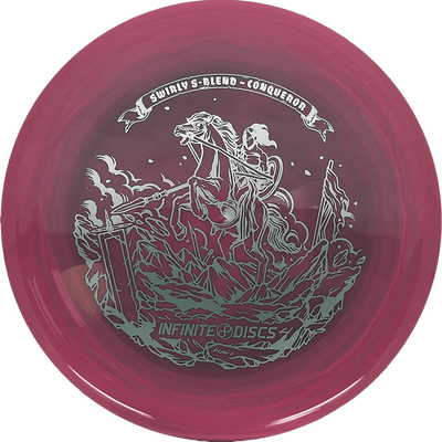 Infinite Discs Conqueror Infinite Discs Conqueror - Swirly S-Blend / 173-75g - Rose Pink/Gray Swirl (Silver) - Skyline Disc Golf