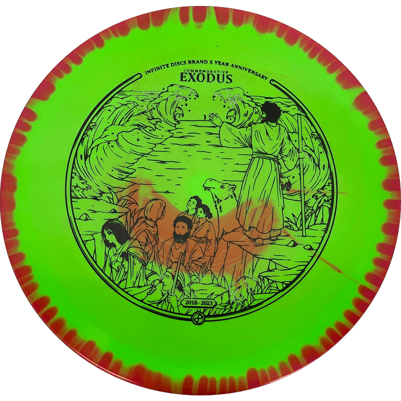 Infinite Discs Exodus Infinite Discs Exodus - Halo S-Blend / 173-75g - Lime Green w/ Red Rim (Black) *1013* - Skyline Disc Golf