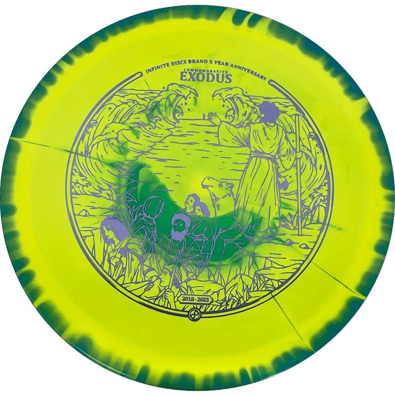 Infinite Discs Exodus Infinite Discs Exodus - Halo S-Blend / 173-75g - Yellow w/ Green Rim (Lavender Foil) - Skyline Disc Golf