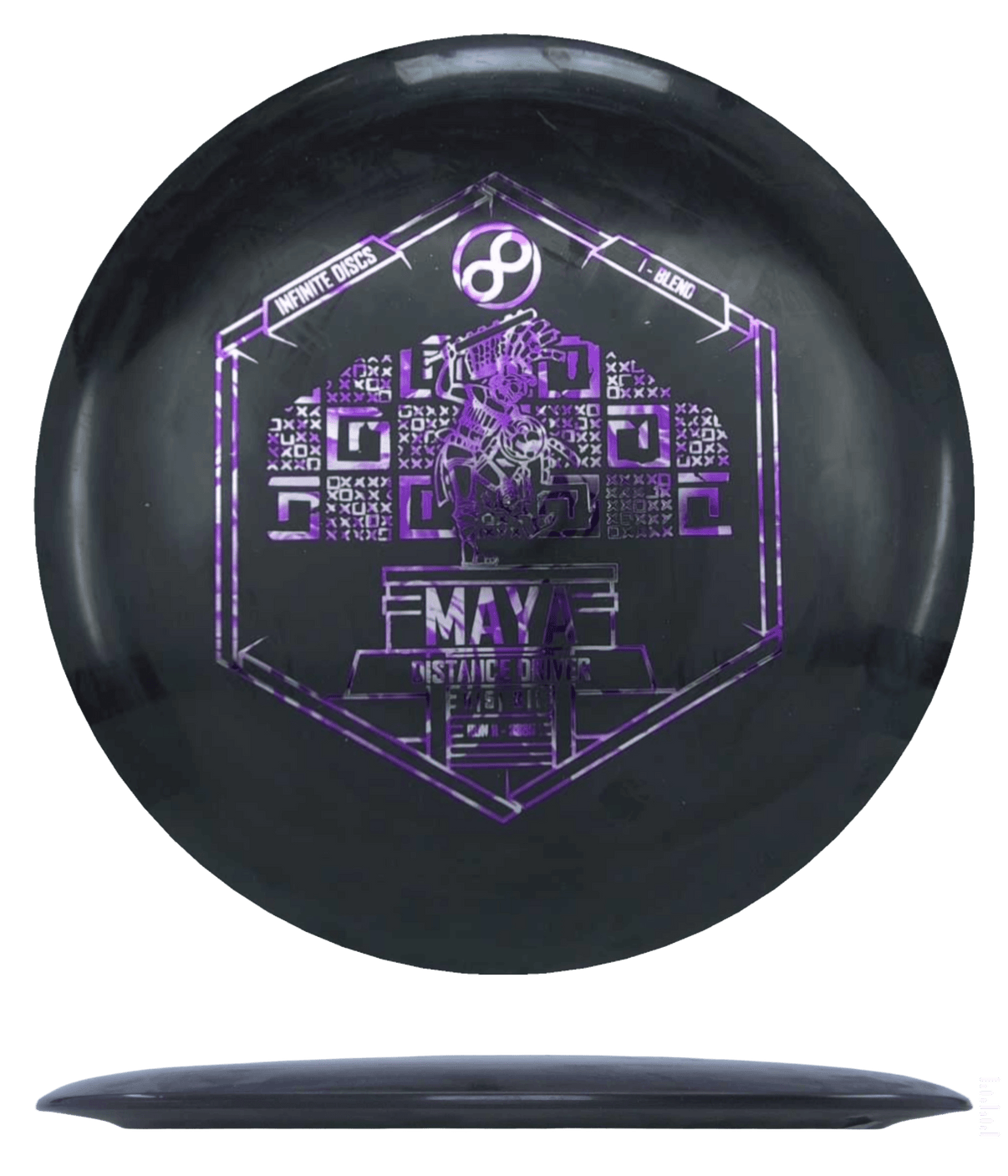 Infinite Discs Maya - I-Blend / 173-75g - Black (Purple Roses) - Skyline Disc Golf