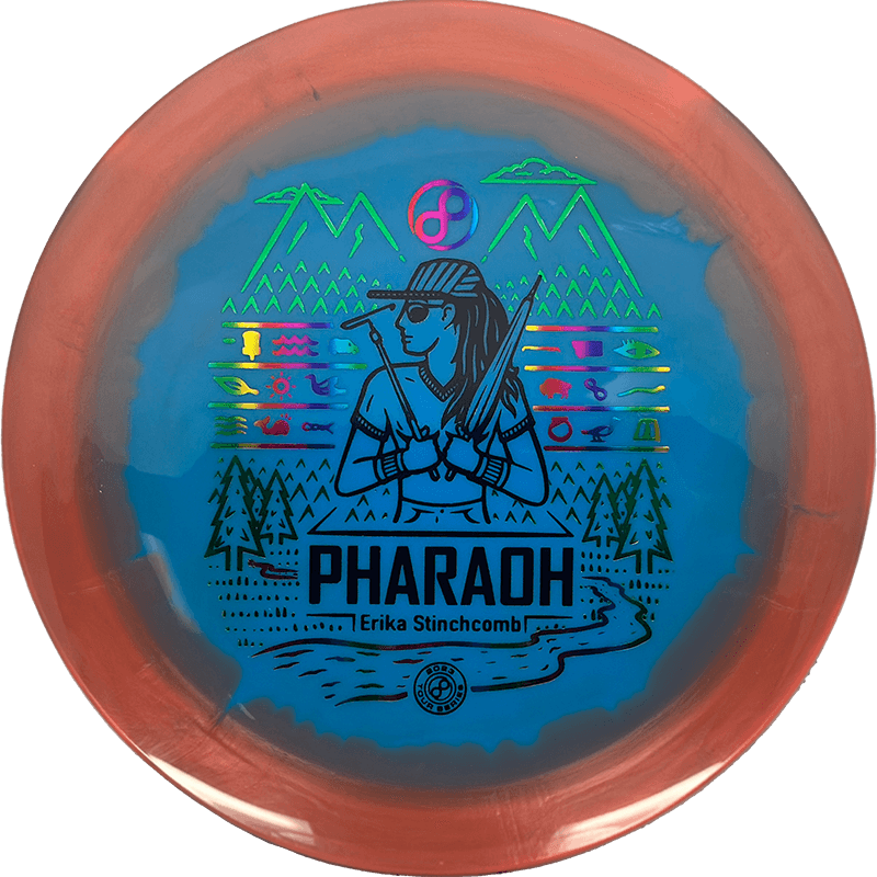 Infinite Discs Pharaoh Infinite Discs Pharaoh - Halo S-Blend - Erika Stinchcomb Tour Series / 173-75g - Blue w/ Orange-ish Rim (Green/Rainbow) - Skyline Disc Golf