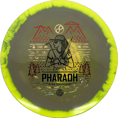 Infinite Discs Pharaoh Infinite Discs Pharaoh - Halo S-Blend - Erika Stinchcomb Tour Series / 173-75g - Dark Tan w/ Yellow Rim (Red/Gold Shatter) - Skyline Disc Golf