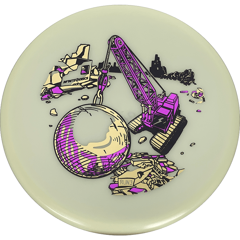 Infinite Discs Raze Infinite Discs Raze - C-Blend Glow / 170g - Off-White Glow (Gold/Purple Foil) - Skyline Disc Golf