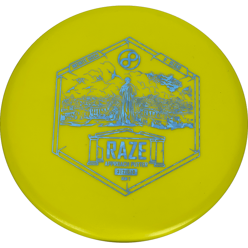 Infinite Discs Raze Infinite Discs Raze - R-Blend / 171g - Yellow (Blue Shatter) - Skyline Disc Golf