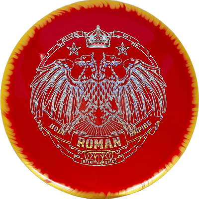 Infinite Discs Roman Infinite Discs Roman - Halo S-Blend / 175g - Red w/ Yellow Orange Rim (Chrome) - Skyline Disc Golf