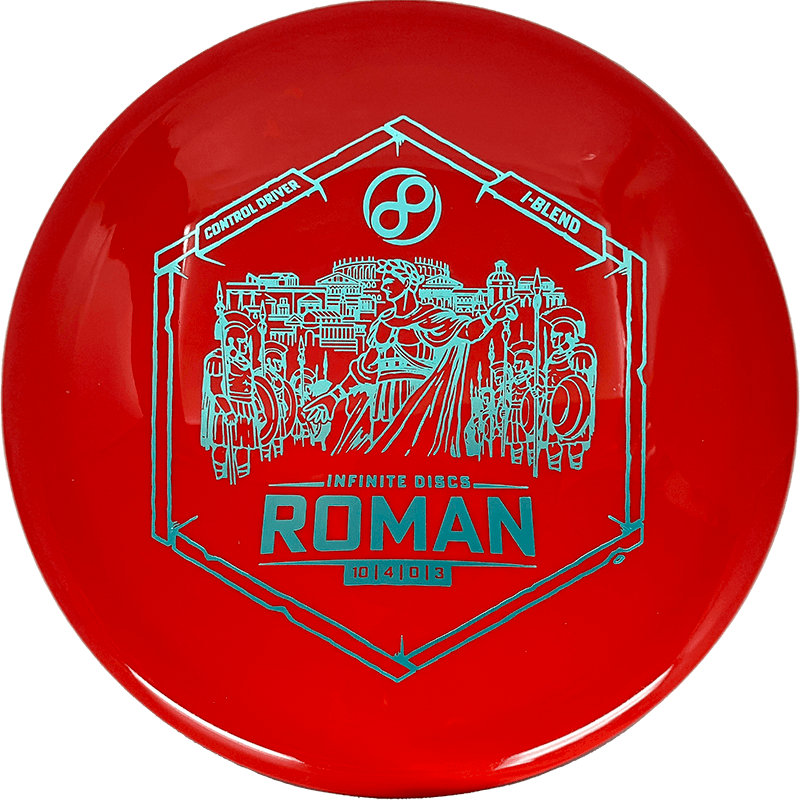 Infinite Discs Roman Infinite Discs Roman - I-Blend / 163g - Red (Soft Green Foil) - Skyline Disc Golf