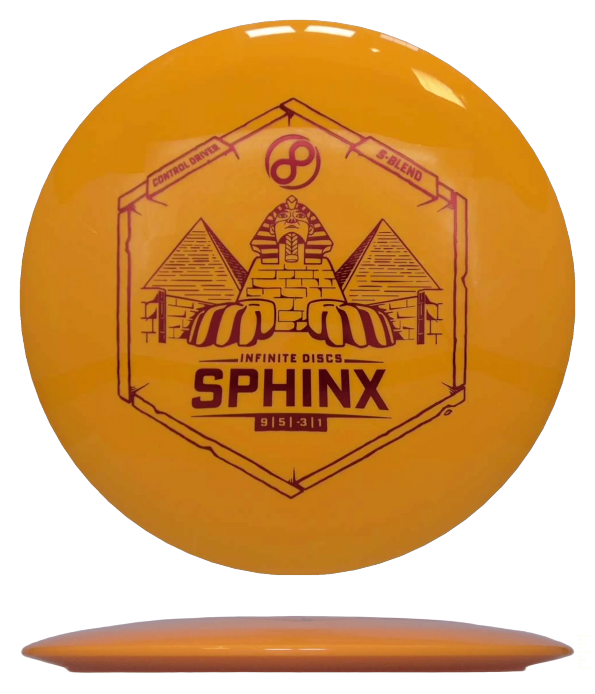 Infinite Discs Sphinx - S-Blend / 173-75g - Orange (Red Foil) - Skyline Disc Golf