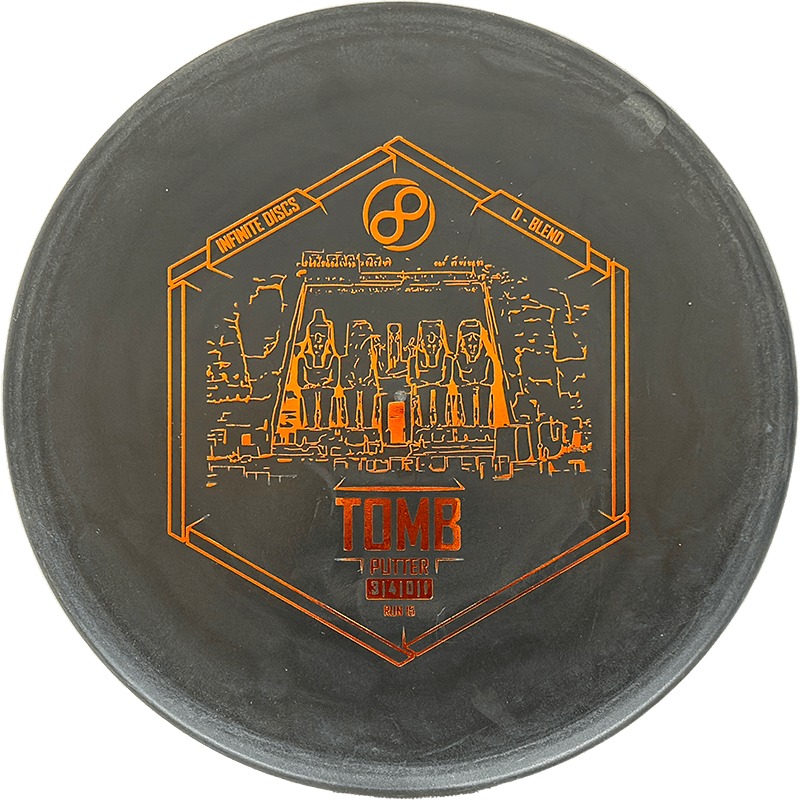 Infinite Discs Tomb Infinite Discs Tomb - D-Blend / 170g - Black (Orange Foil) - Skyline Disc Golf