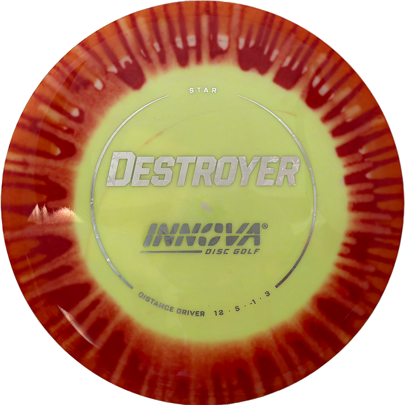 Innova Destroyer Innova Destroyer - I-Dye Star / 171g - Yellow w/ Red Burst (Silver) - Skyline Disc Golf