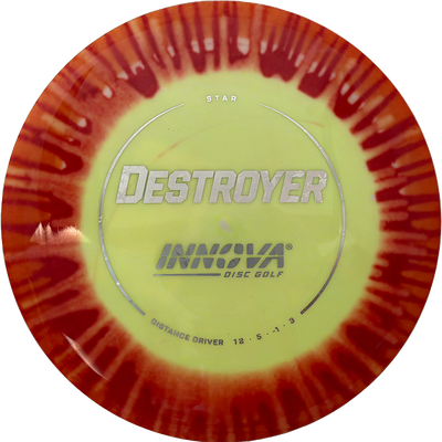 Innova Destroyer Innova Destroyer - I-Dye Star / 171g - Yellow w/ Red Burst (Silver) - Skyline Disc Golf