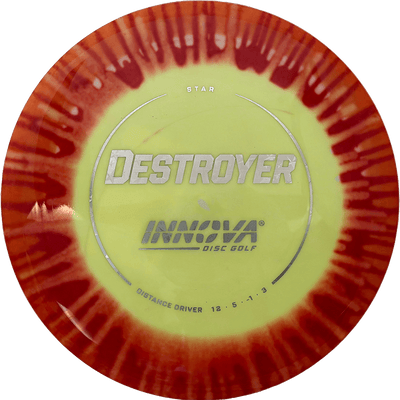 Innova Destroyer Innova Destroyer - I-Dye Star / 171g - Yellow w/ Red Burst (Silver) - Skyline Disc Golf