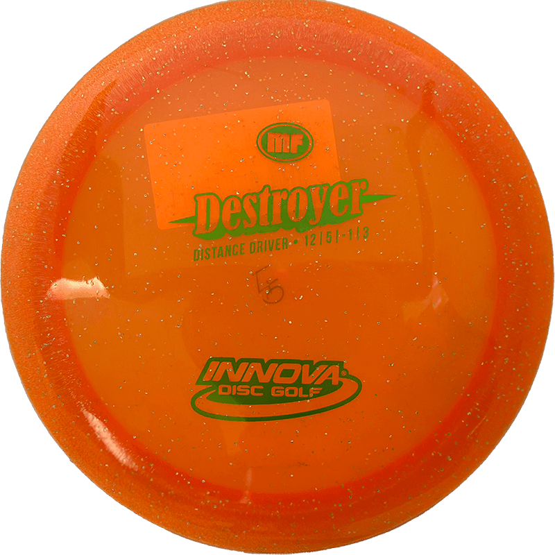 170g - Orange (Green) MetalFlake Champion Innova Destroyer - Skyline Disc Golf