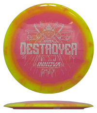 Innova Destroyer - Halo Star / 169g - Hot Pink w/ Yellow Orange Rim (White) - Skyline Disc Golf